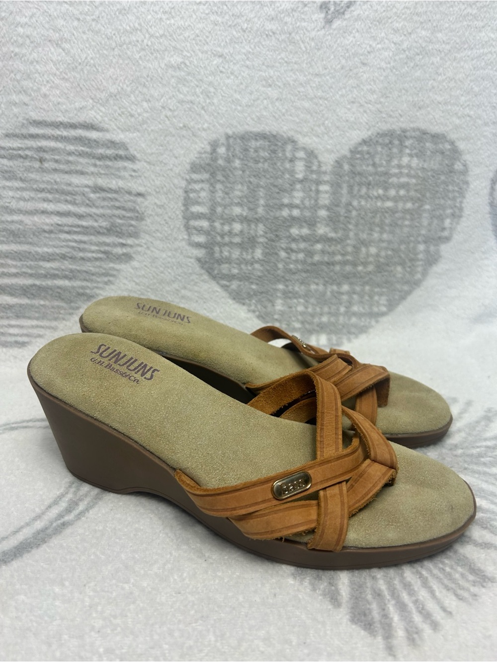 G.H. Bass Sunjuns Sharon Sandals Womens 6 M Tan Leather Strappy wedges